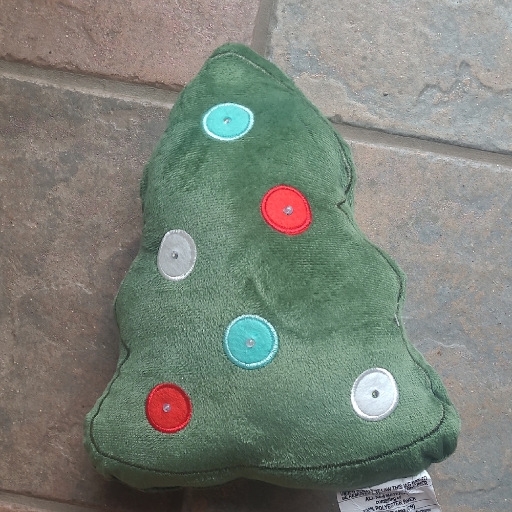 New with tags! LED light up Festive Green Plush Tree Decorative Accent Pillow